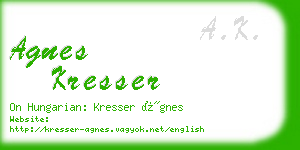 agnes kresser business card